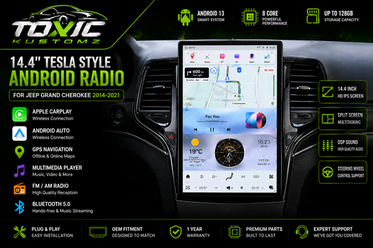 Jeep Grand Cherokee 2014–2021 Tesla Style Android Radio