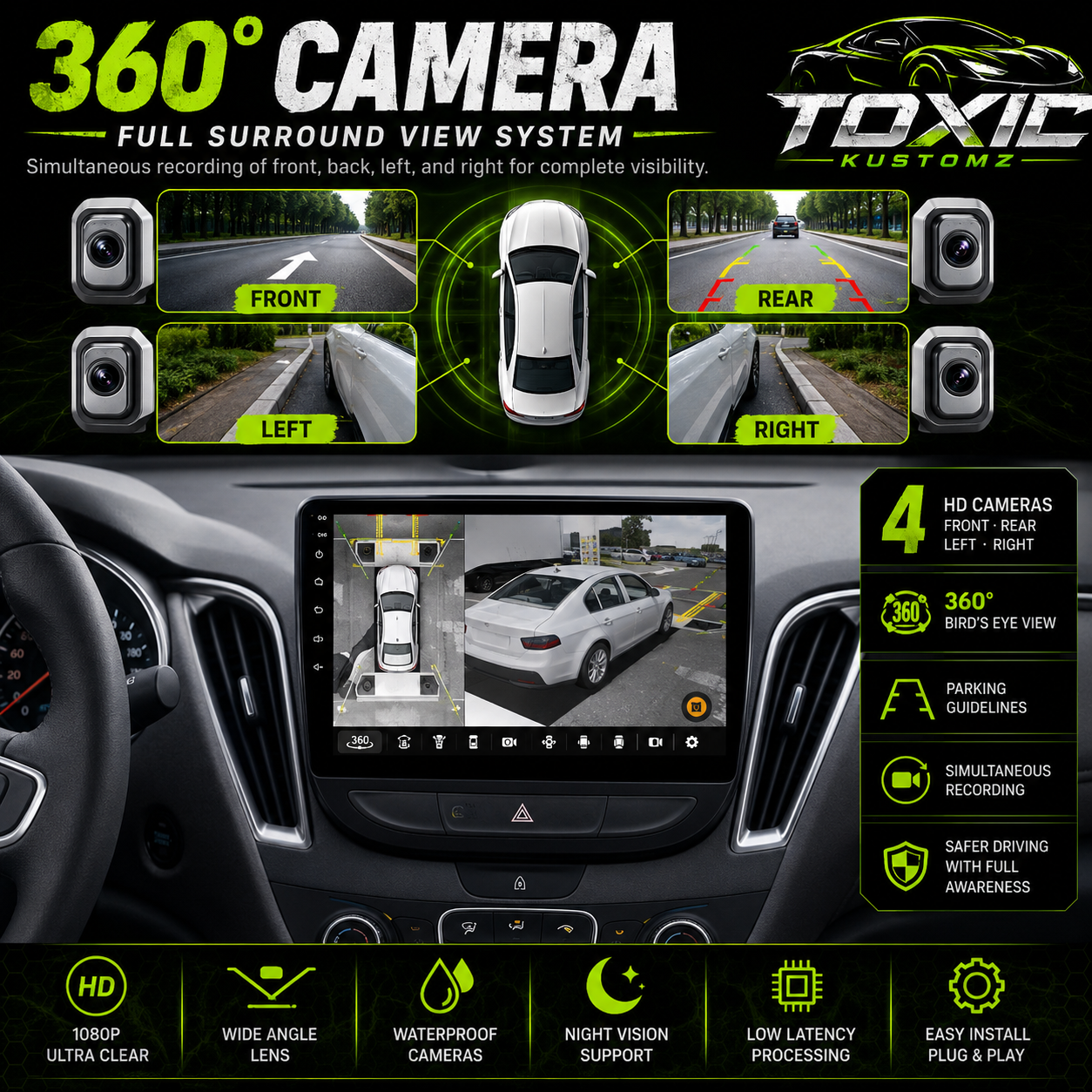 Chevrolet Malibu  2016–2018 Android 16 2K CarPlay Radio with GPS