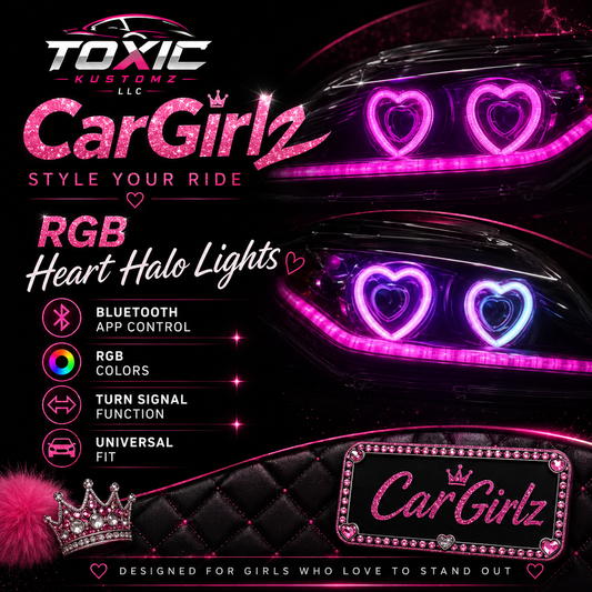 Universal RGB Heart Angel Eyes Halo LED DRL with Bluetooth App Control