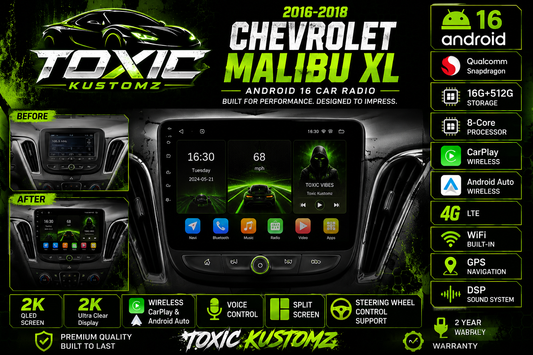 Chevrolet Malibu  2016–2018 Android 16 2K CarPlay Radio with GPS