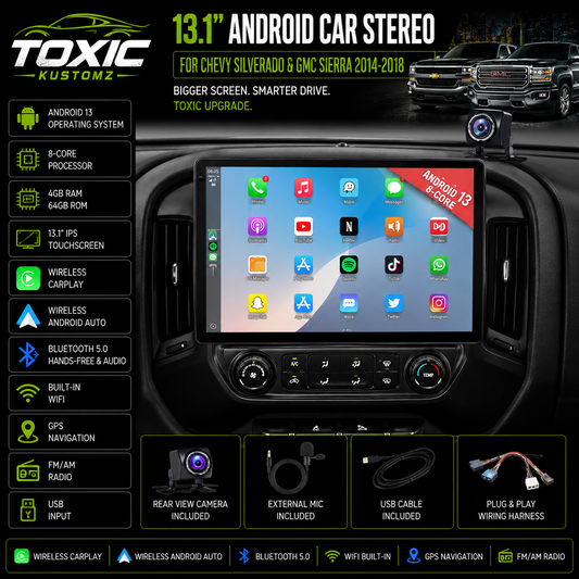 Toxic Vision™ 13.1" Android Display | Chevy Silverado & GMC Sierra (2014–2018)