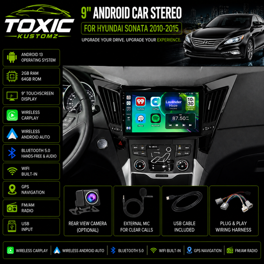 Toxic Connect™ 9" Android Display | Hyundai Sonata (2010–2015)
