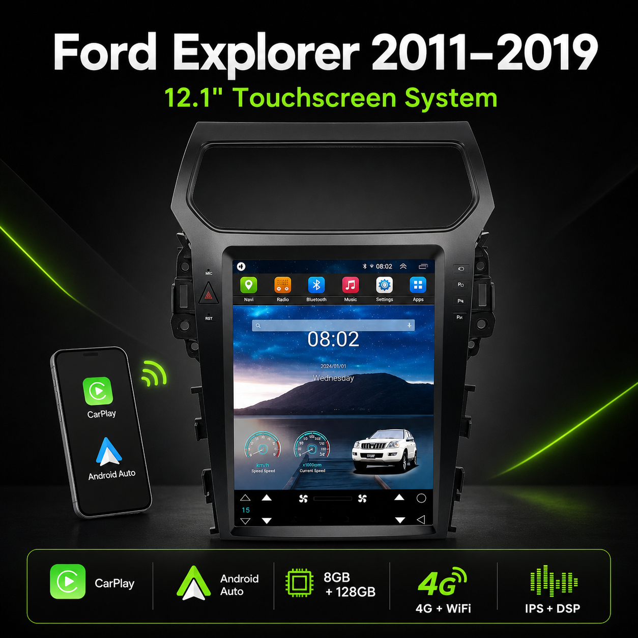 ToxicDrive Vertical Screen System for Ford Explorer (2011–2019)