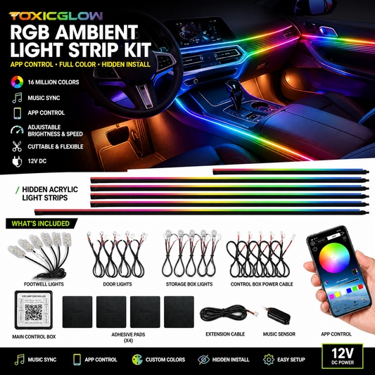 ToxicGlow 18-in-1 Interior Ambient Lighting Kit