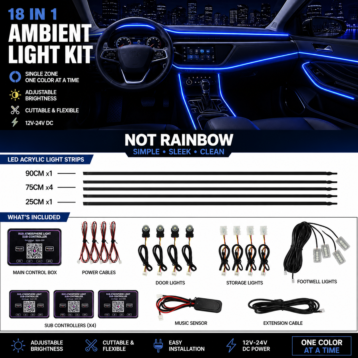 ToxicGlow 18-in-1 Interior Ambient Lighting Kit