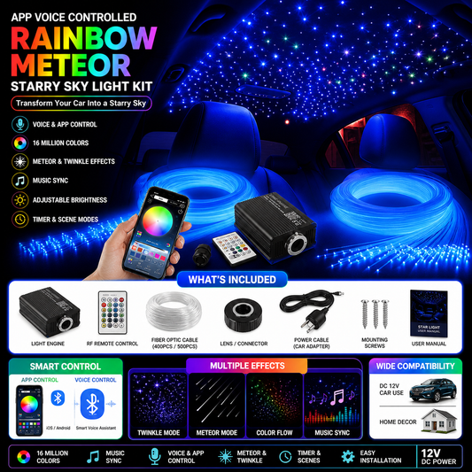 ToxicGlow Star Ceiling Fiber Optic Light Kit