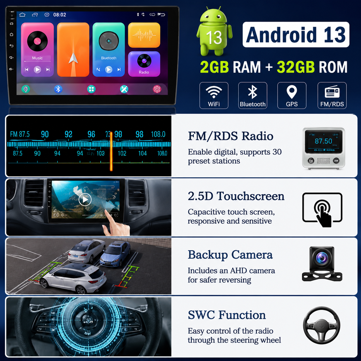 Kia Forte 2013-2018 CarPlay Android Auto Radio | 9" HD Touchscreen