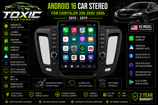 Toxic Connect™ 9.7" Android 16 Display | Chrysler 200 (2015–2019)