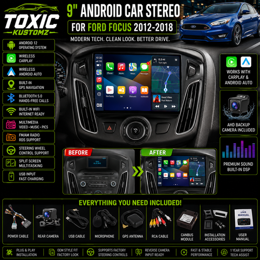 Toxic Connect™ 9" Android Display | Ford Focus (2012–2018)