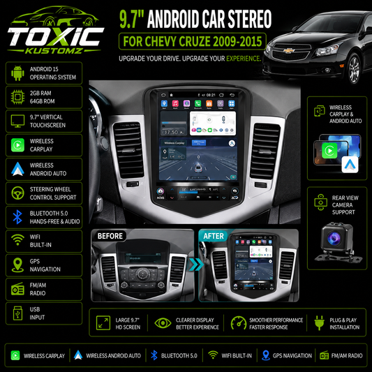 Toxic Vision™ 9.7" Android Display | Chevrolet Cruze (2009–2015)
